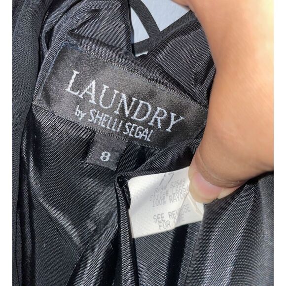 Laundry by Shelli Segal Vintage 90s Black Gown corset back size 8 - Picture 5 of 6